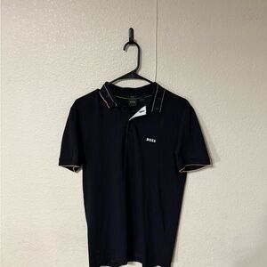 Hugo Boss Dark Polo Shirt with White Logo